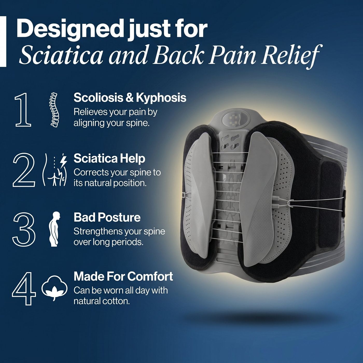 Designed for sciatica and back pain relief